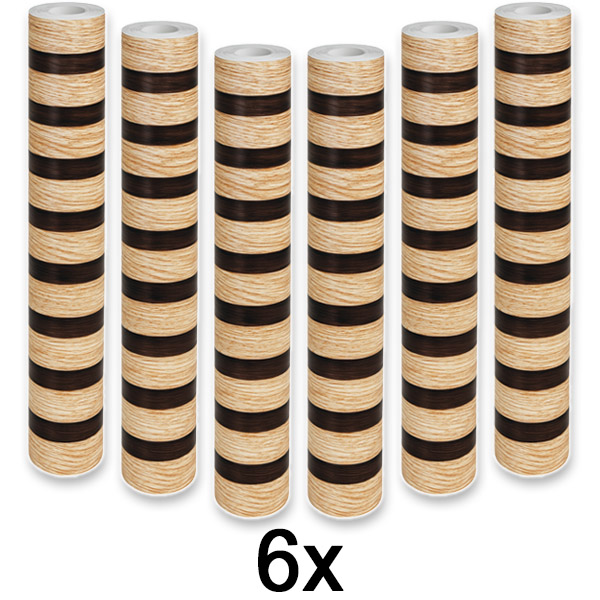 6x Adesivo de parede elegante com efeito em madeira | LINEWALL